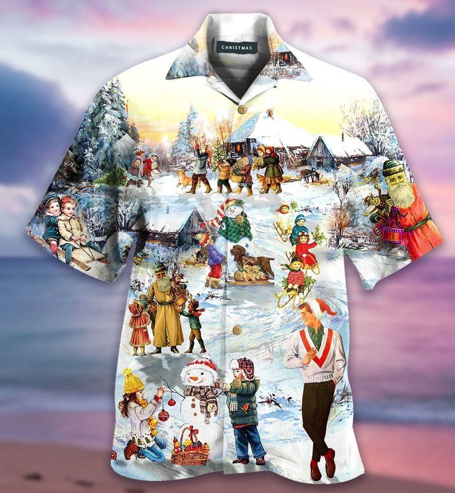 Order Happy Christmas Activities Under Snowy Hawaii Aloha Shirts Ha56450