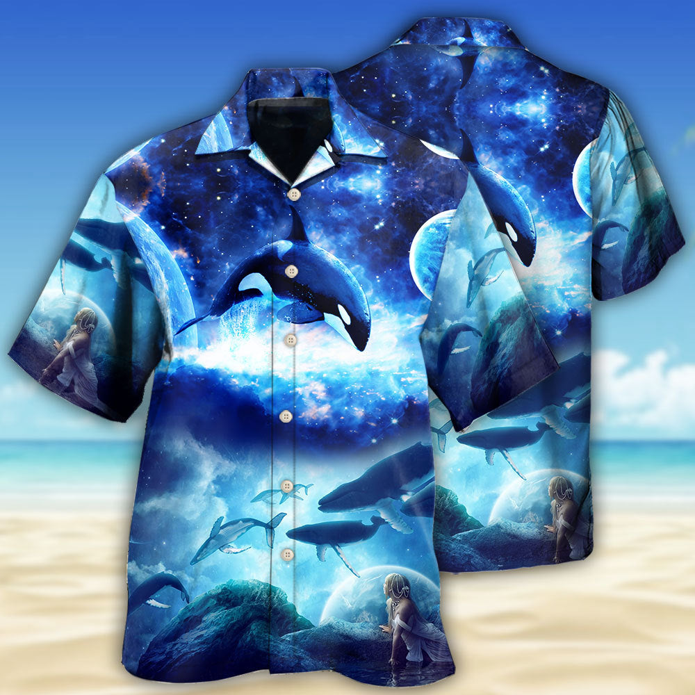 Whale Blue Galaxy Mysterious Hawaiian Shirt