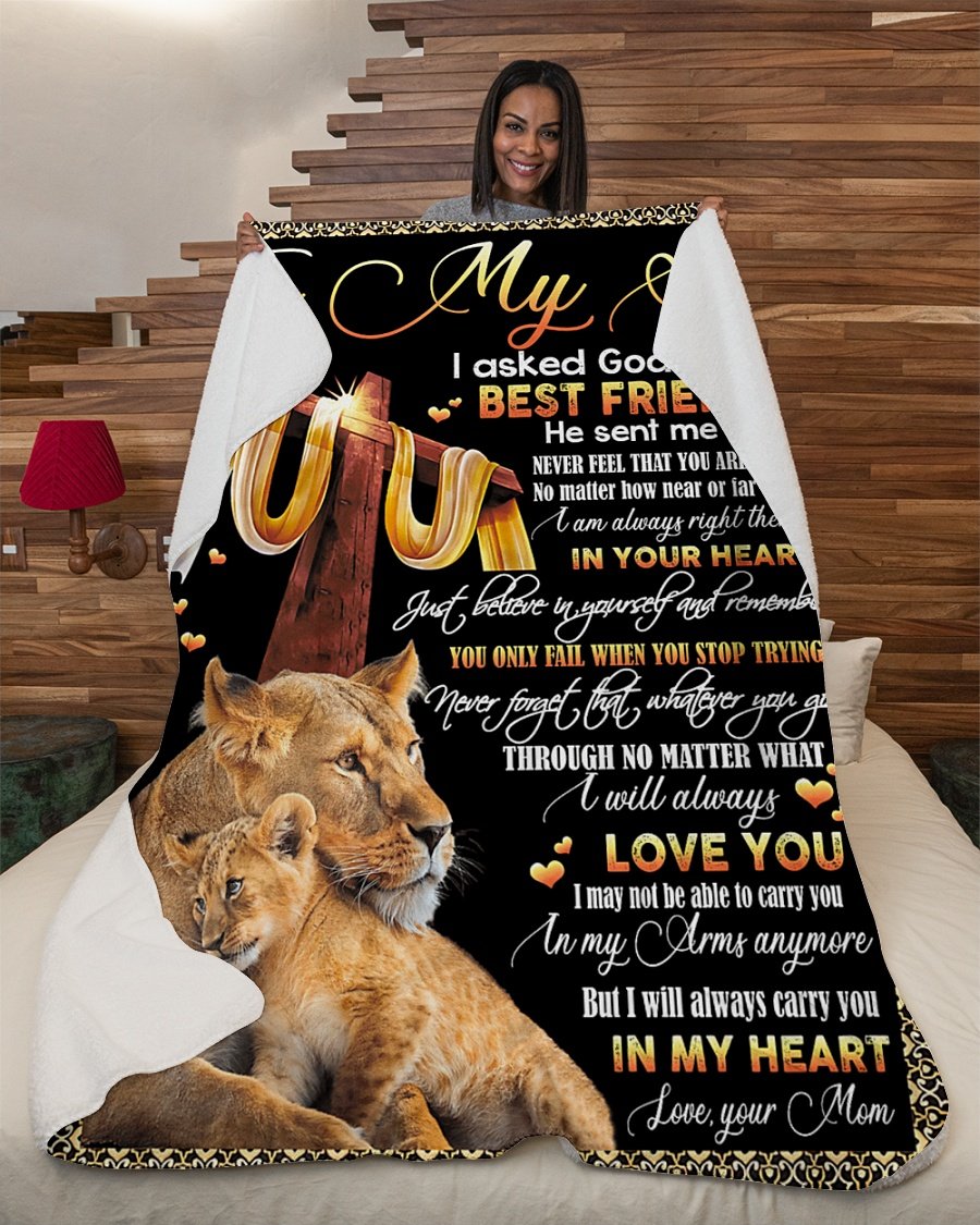 To My Lion Son Best Friend Blanket Fleece Blanket – Quilt Blanket