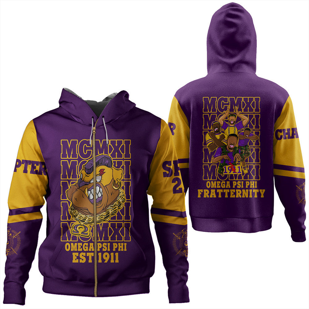 Wonder Print Shop Hoodie – Personalized Omega Psi Phi Mcm Style Zip Hoodie