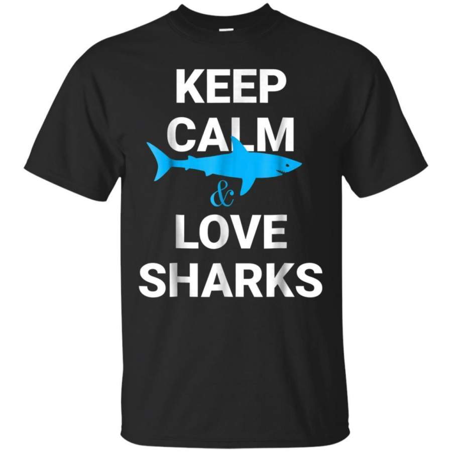 AGR Keep Calm And Love Shark Funny Tshirt Birthday Gift Jaq T-shirt