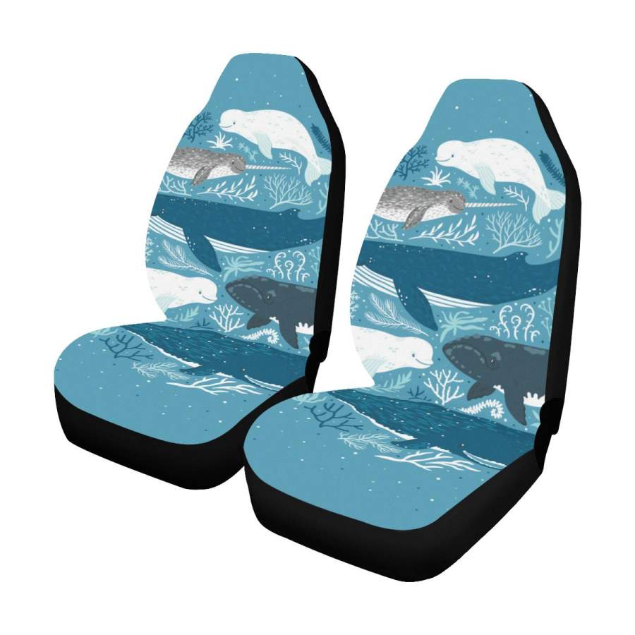 Whale Car Seat Covers (Set of 2 ) Universal Fit Most Cars Trucks and SUVs