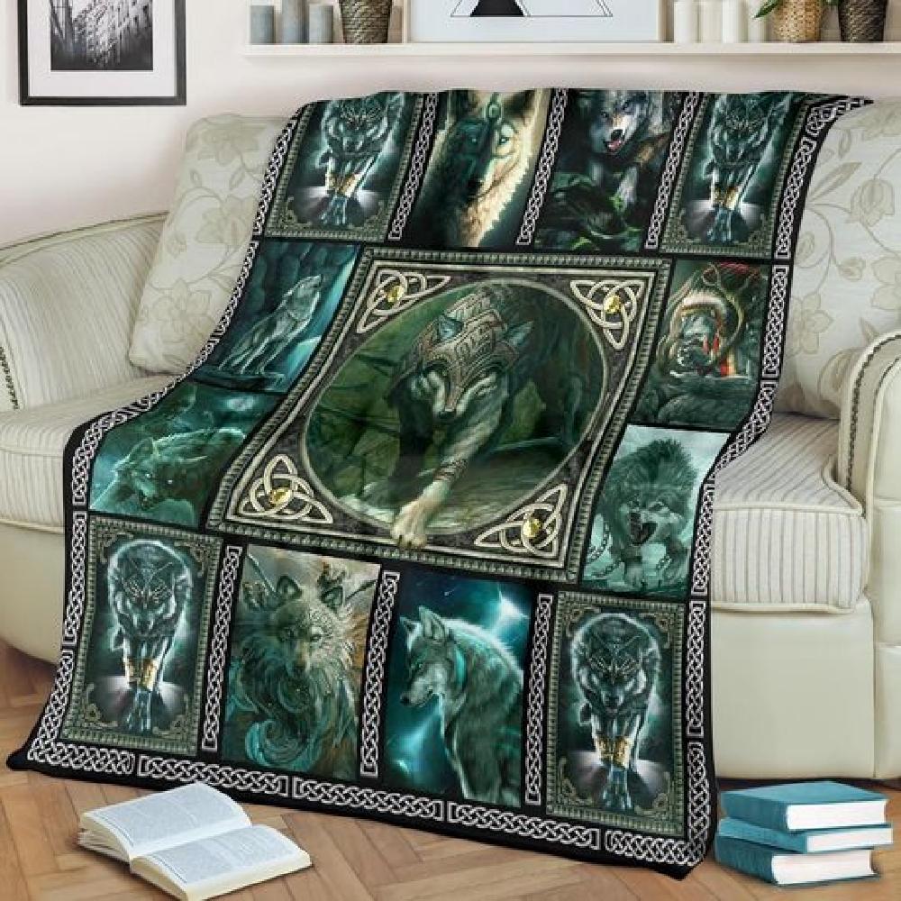 Animal Wolf Charm Special Gift Fleece Blanket Family Gift Home Decor Bedding Couch Sofa Soft And Comfy Cozy