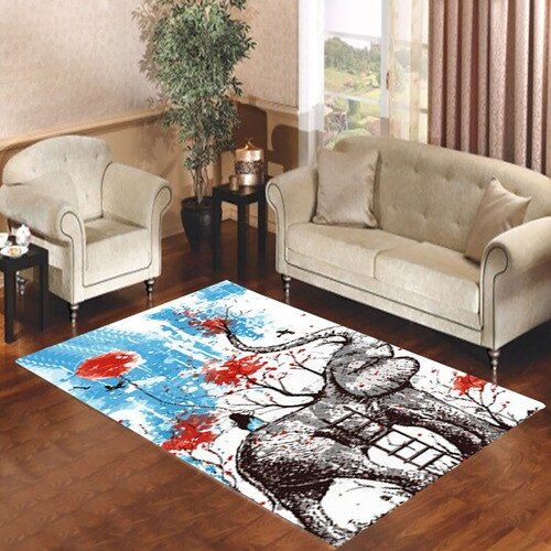 Happy Elephant Living Room Carpet Rugs Area Rug For Living Room Bedroom Rug Home Decor