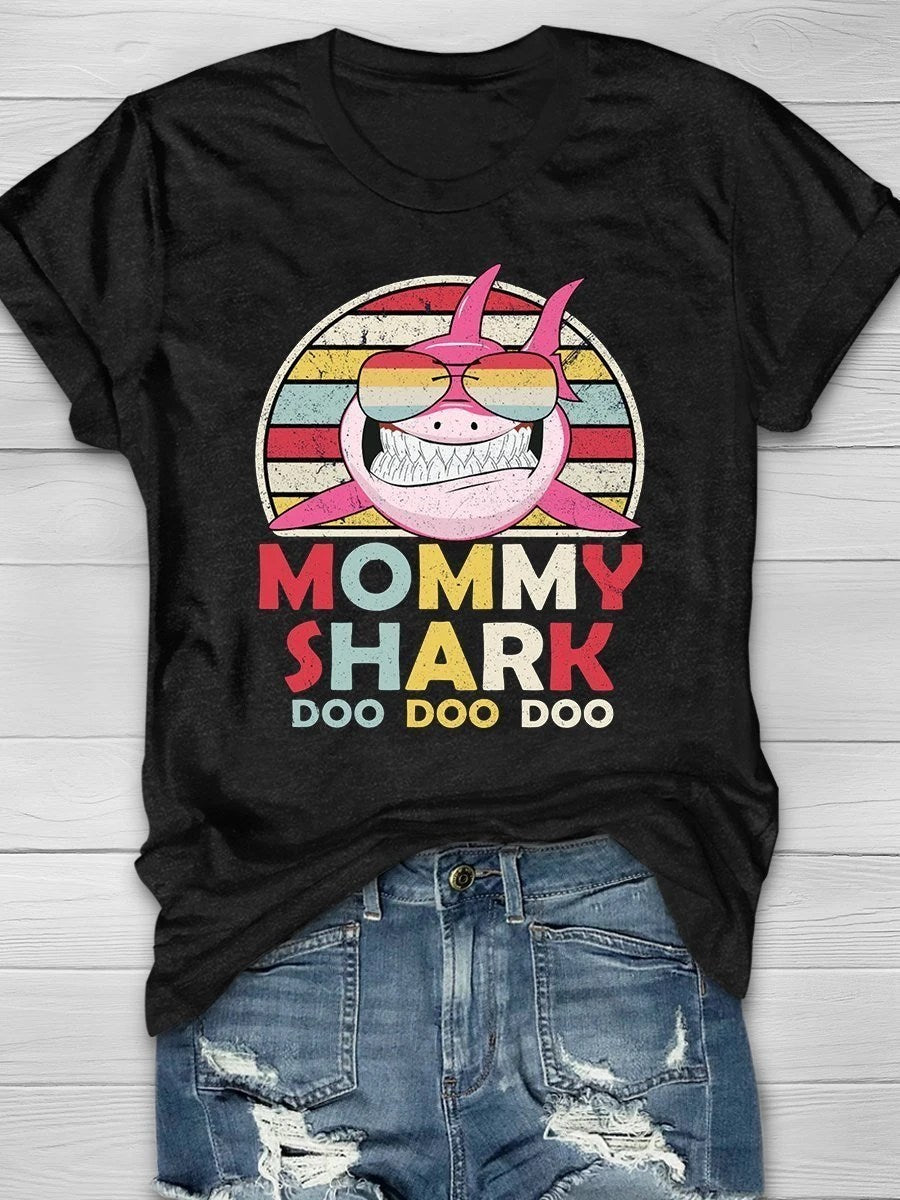 Waybackapparel Mommy Shark 2D T-Shirt