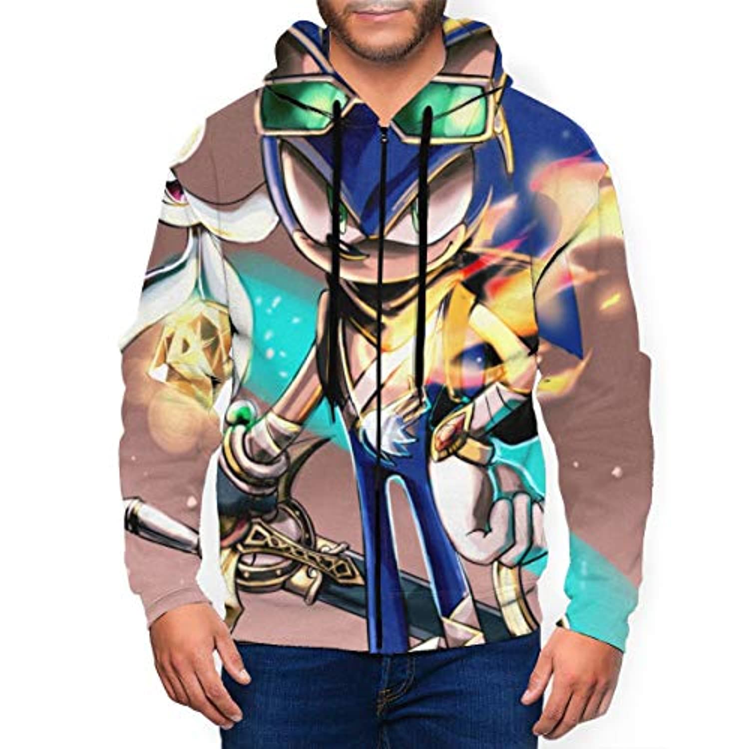 Cartoon Games Sonic Hoodie – Sonic the Hedgehog 3D Print Zip Up Hooded Sweatshirt