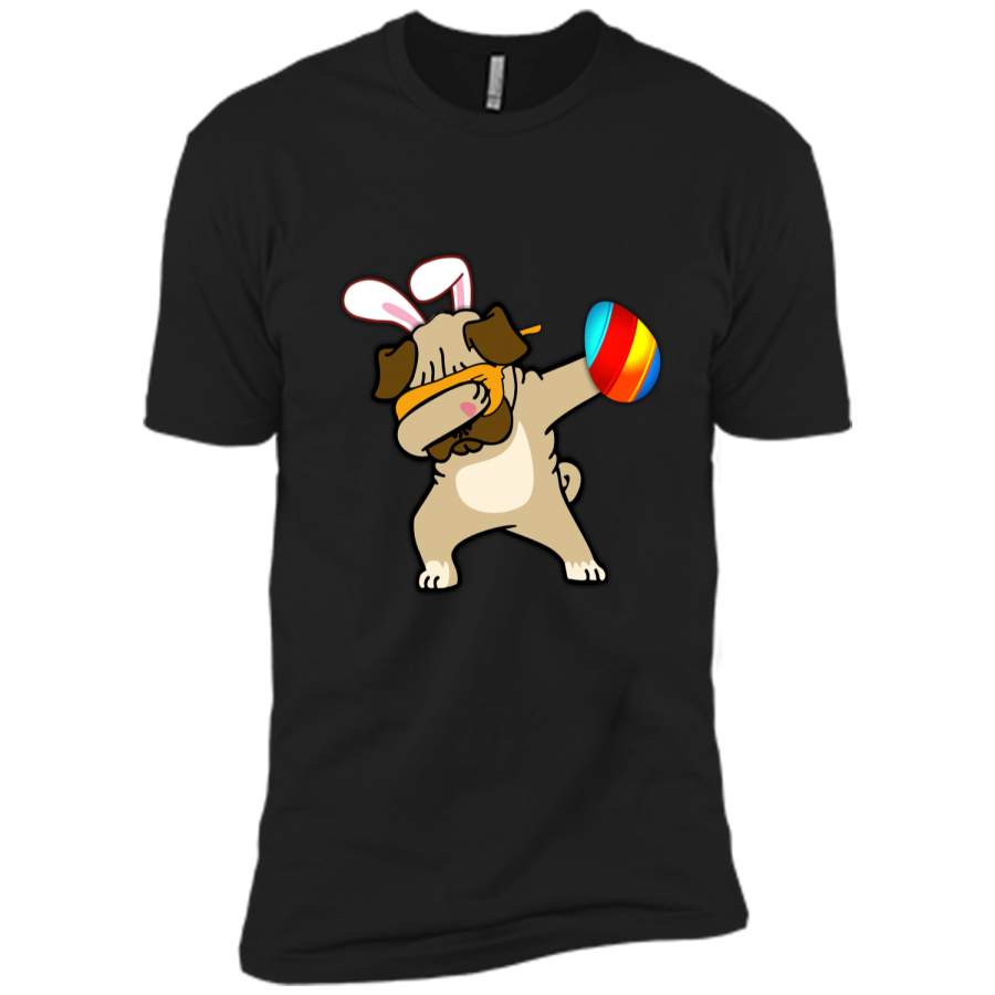 Easter Bunny Dabbing Pug Dog Tshirt Easter Egg Tee Next Level Premium Short Sleeve Tee