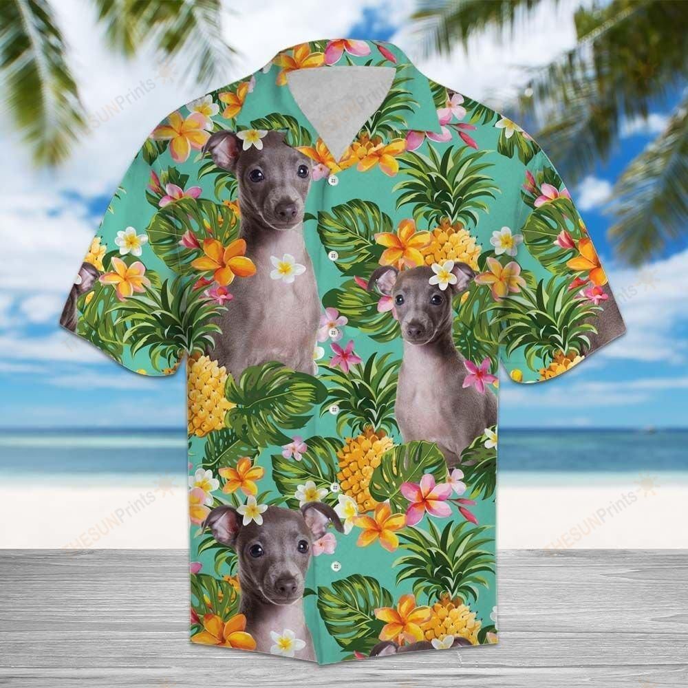 Tropical Pineapple Italian Greyhound Hawaiian Shirt Ha89508