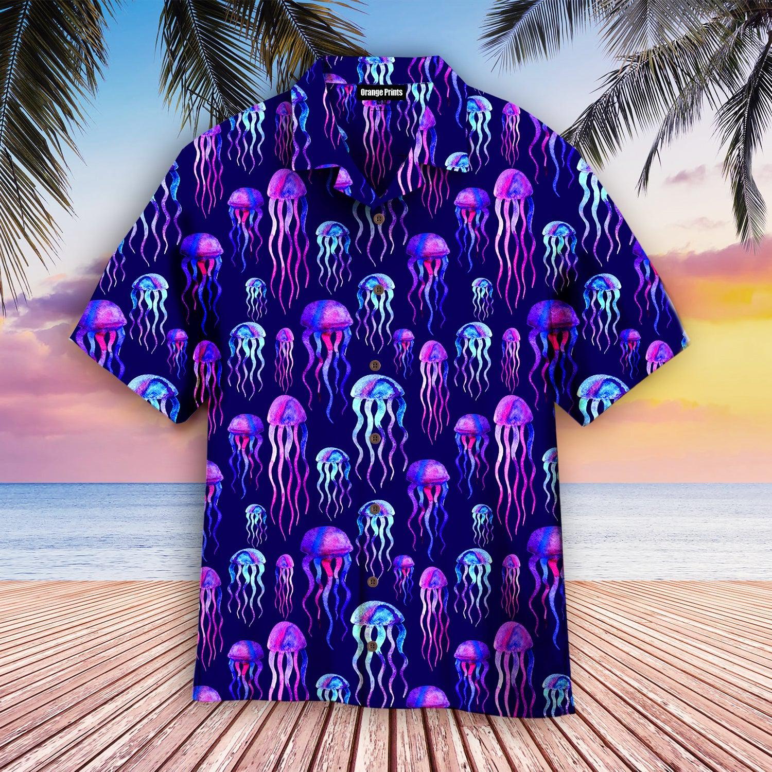 Neon Colorful Jellyfish Hawaii Shirt For Men Women Ha65343