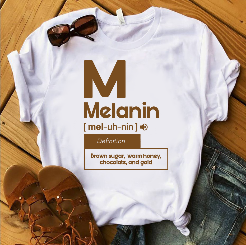 Melanin Brown Sugar Warm Honey Chocolate And Gold Cotton T-Shirt