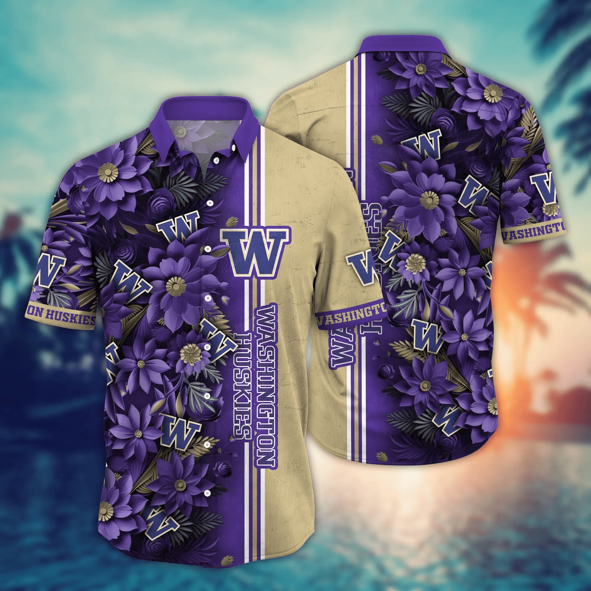 Washington Huskies NCAA Hawaiian Shirt Custom August Aloha Shirt