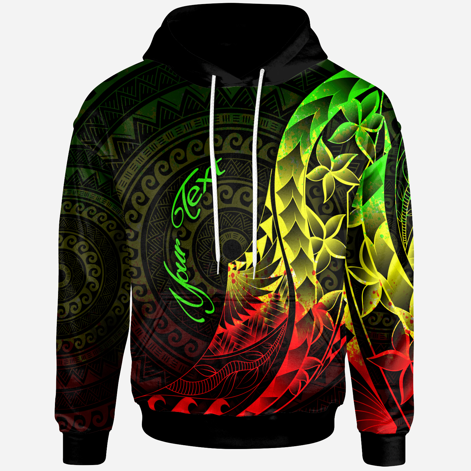 Tonga Hoodie – Custom Personalised Polynesian Pattern Style Reggae Color – BN27