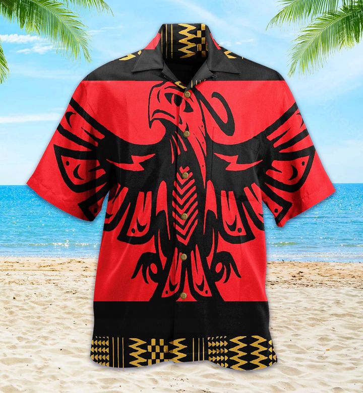 Thunderbird Arrives Native American Pride Red Yellow Hawaii Shirt Ha64379