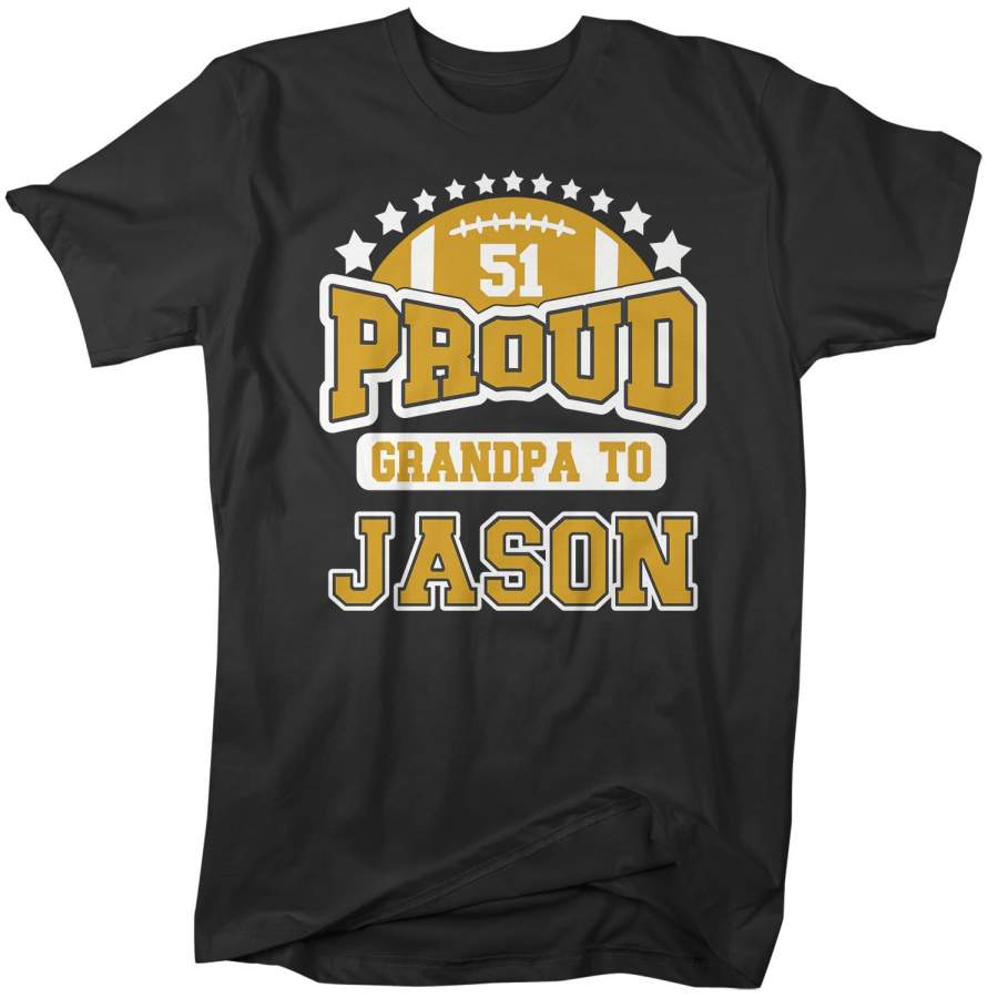 Men’s Personalized Football T Shirt Proud Football Shirts Football Dad Shirt Football Grandpa Shirts Custom Football Shirts