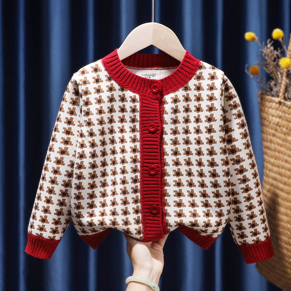 Christmas Kids Baby Girls Boys Cardigan For Autumn Winter Long Sleeve Cartoon Knitting Outwear Coat Toddler Children Sweaters alx