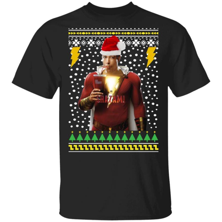 Shazam Santa Hat Ugly Christmas Sweater