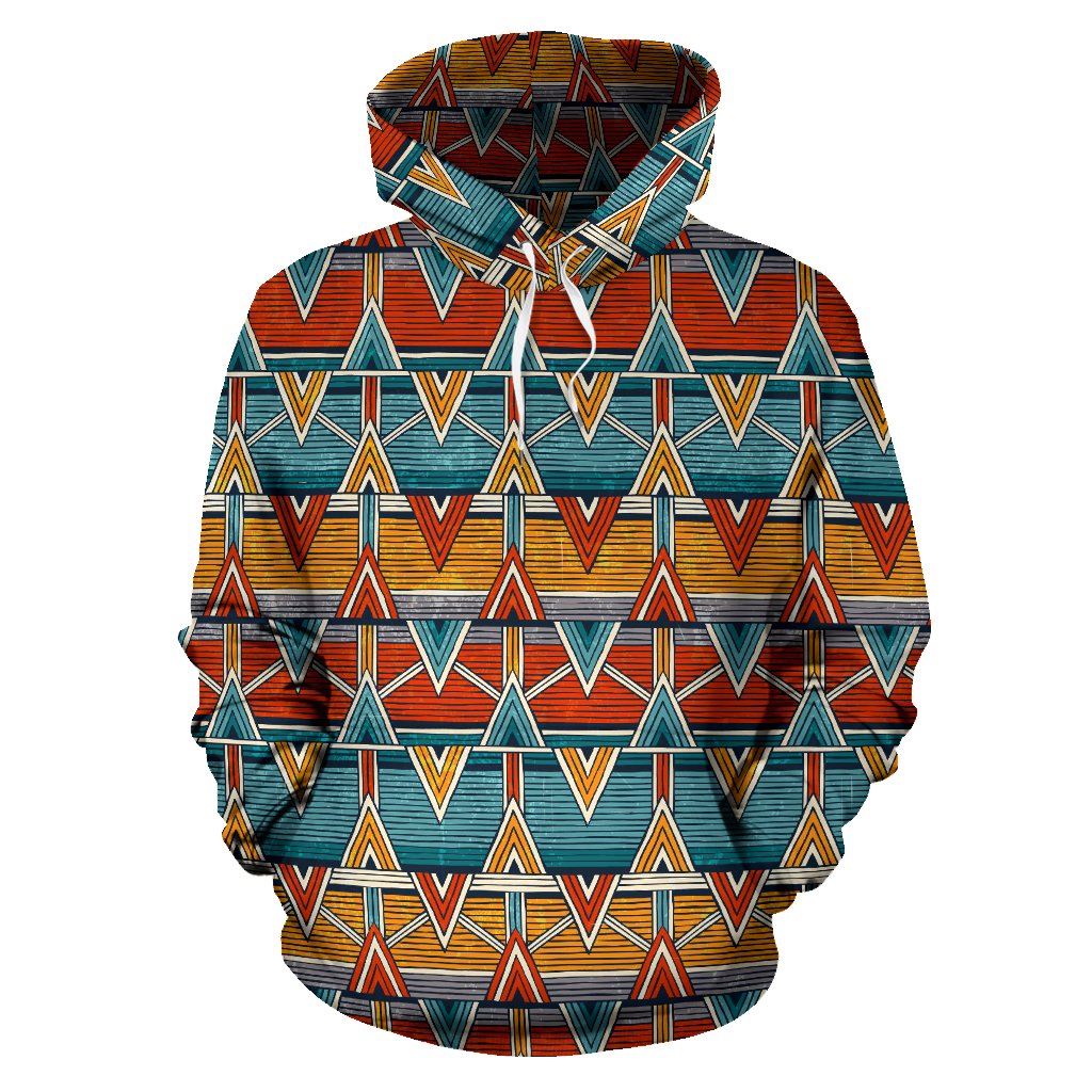 Kente Print African Design Themed Pullover Hoodie