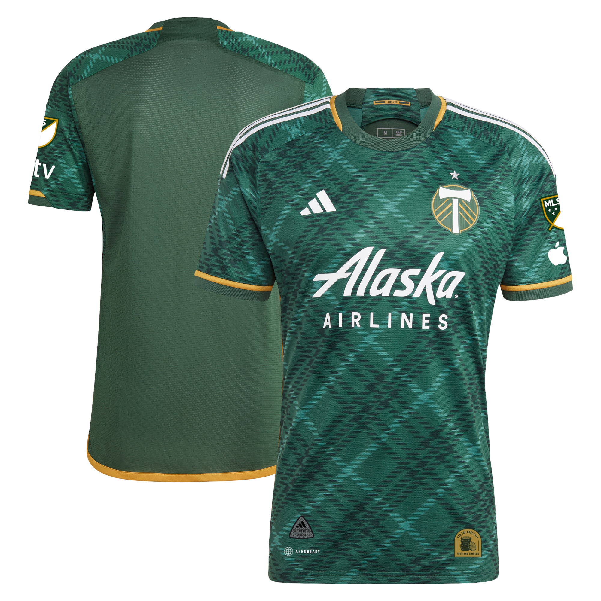 Portland Timbers 2023 Portland Plaid Kit Authentic Jersey – Green