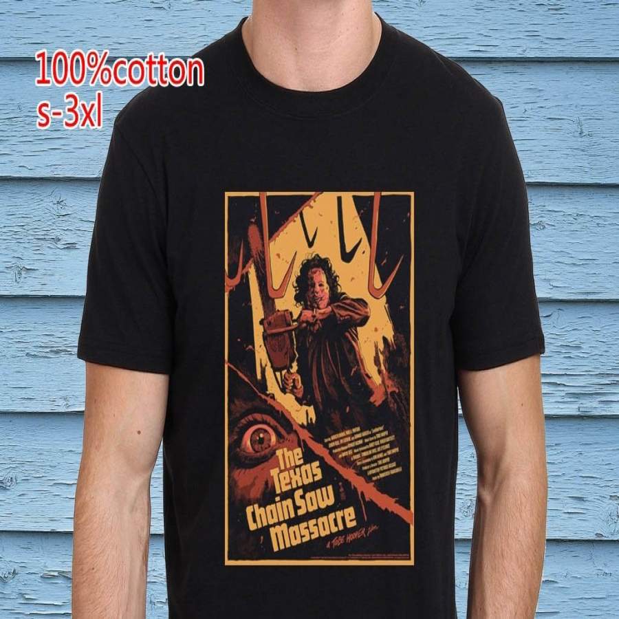 The Texas Chainsaw Massacre Horror Movie Poster Men Fashion T-Shirt