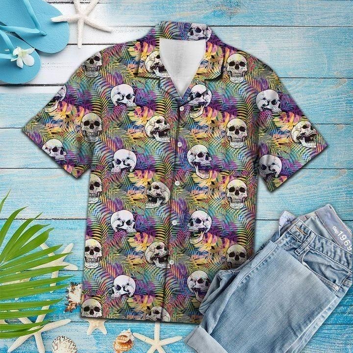 Amazing Skulls Hawaii Shirt Unisex Full Size Adult Colorful Ha87110