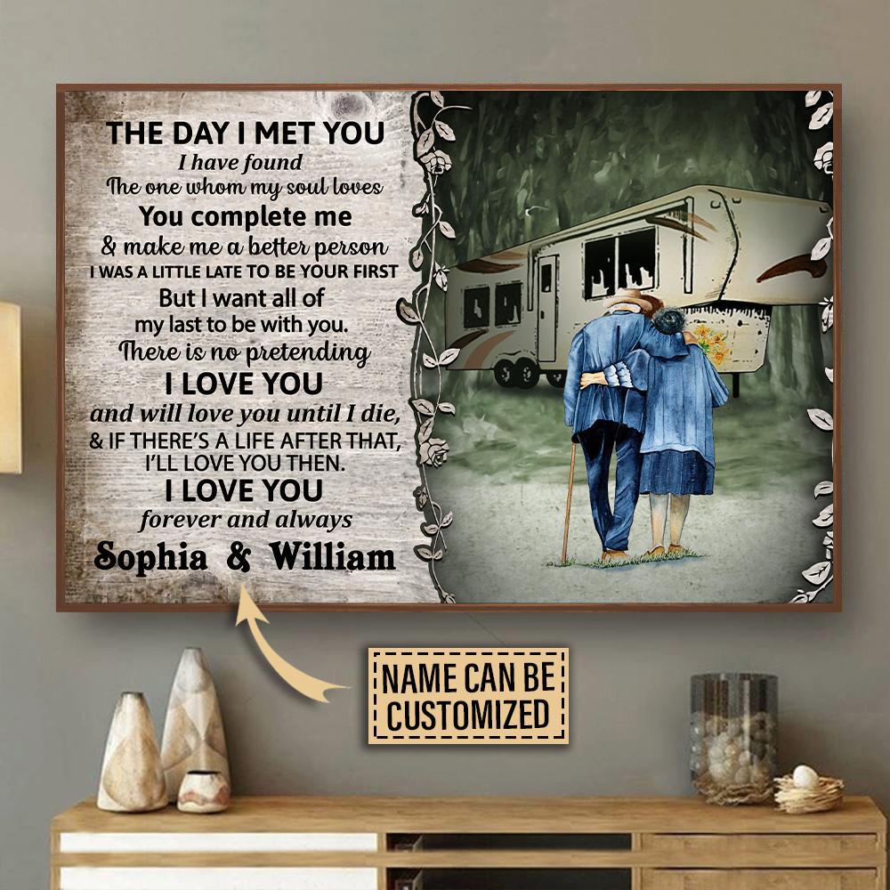 Aeticon Gifts Personalized Camping Fifth Wheel The Day I Met Canvas Mom Dad Gift Home Decor