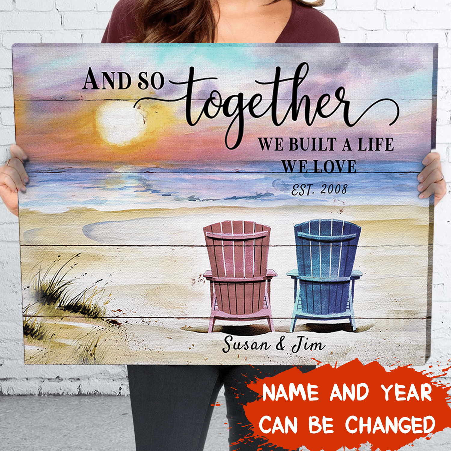 And So Together We Built A Life We Love – Personalized Custom Canvas – Home Decor, Wall Art Poster Wall Art, Poster Print, Canvas Print Wall Decor