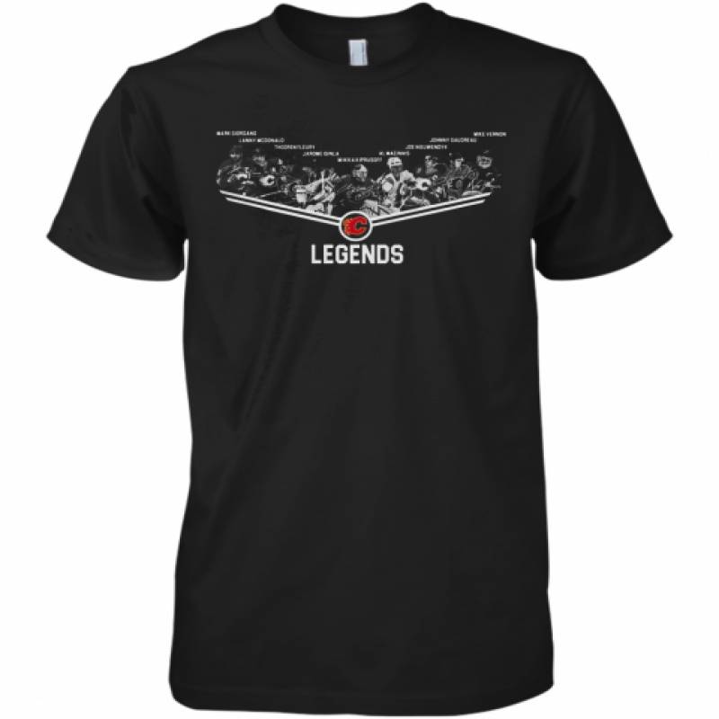 Calgary Flames Legends Team Player Signature Premium Men's T-Shirt