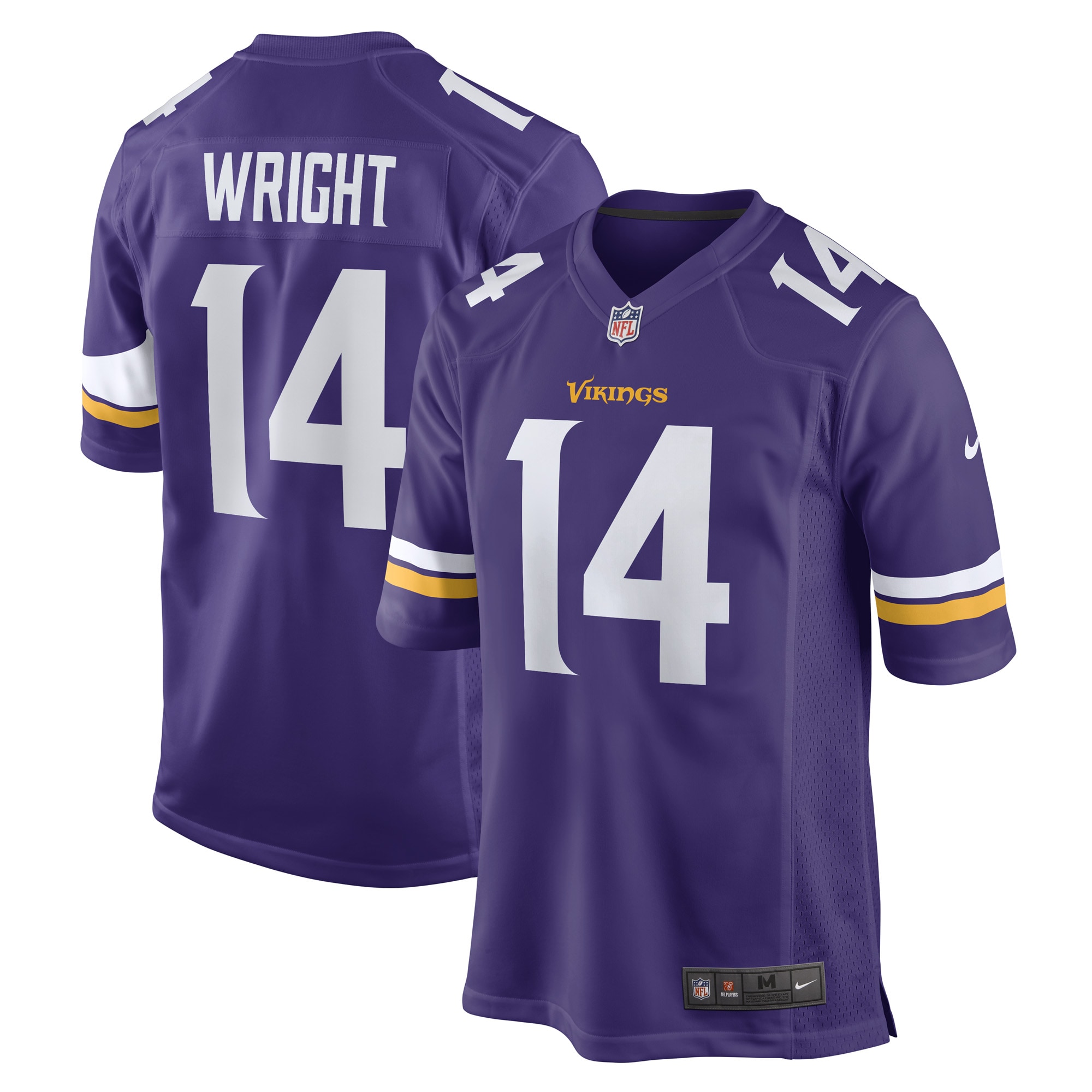 Men’s Minnesota Vikings Ryan Wright Purple Game Player Jersey