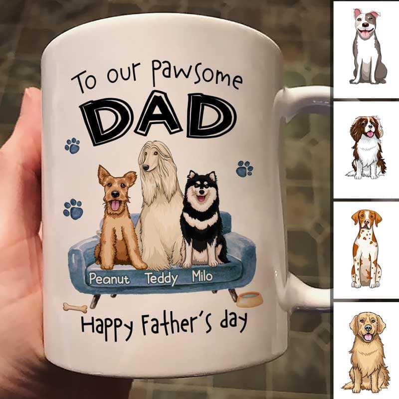 To Pawsome Dog Dad Happy Father‘S Day Personalized Mug