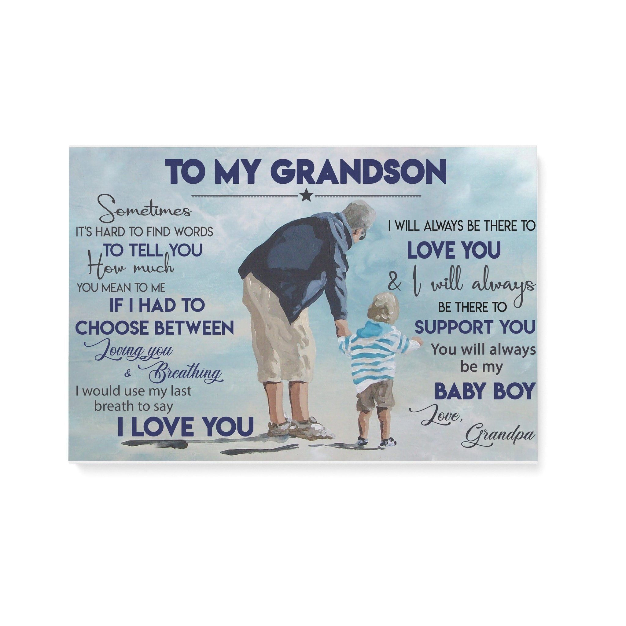 Family Canvas To My Grandson Sometimes Its Hard To Find Words Christmas Gift Ideas