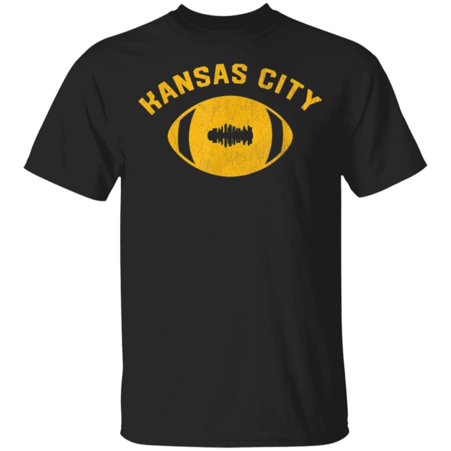 Kansas City Football Laces Vintage KC City Skyline Shirt G500 5.3 oz. T-Shirt