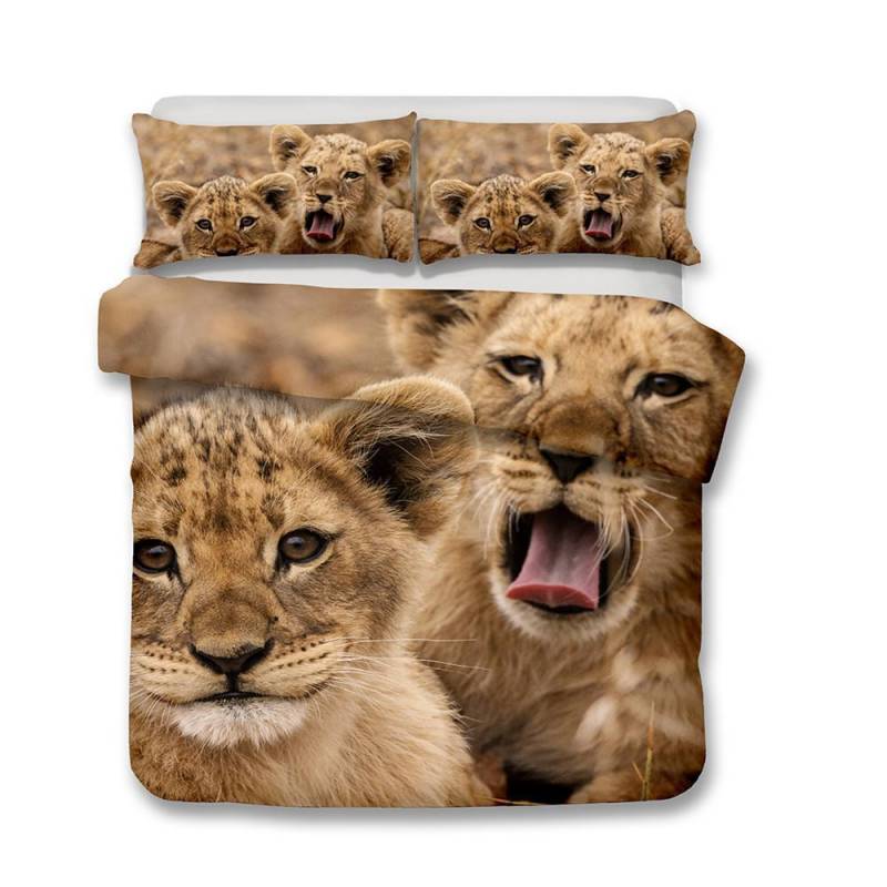 3D Art Lion Print Double Full Queen Extra Large Pillow Cover Quilt Cover 3D Customize Bedding Set Duvet Cover Set Bedroom Set Bedlinen