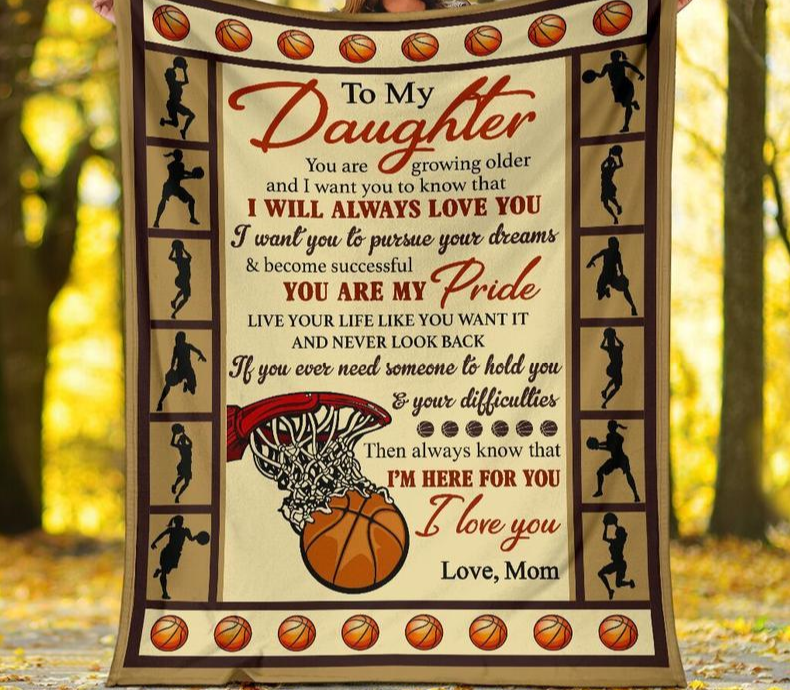 To My Daughter You Are Growing Older Basketball Blanket Gift For Basketball Lovers Birthday Gift Home Decor Bedding Couch Sofa Soft And Comfy Cozy