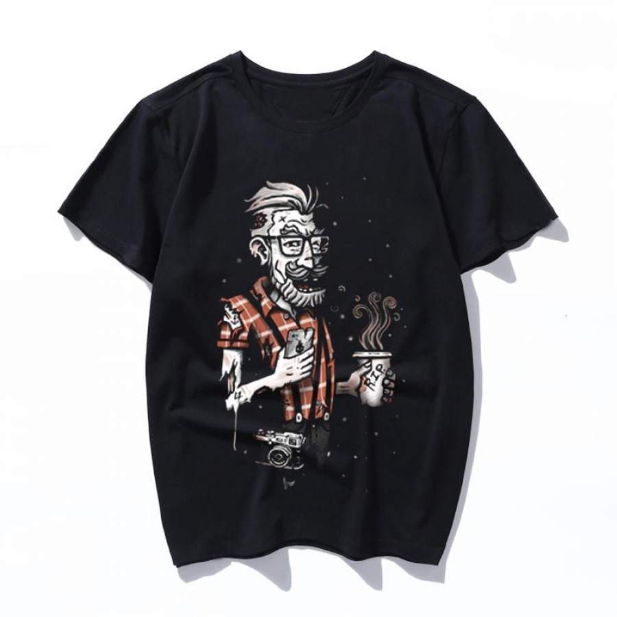 zomb hipster black men t shirt women print t-shirt vintage cotton t-shirt short sleeve streetwear tumblr top XS-3XL