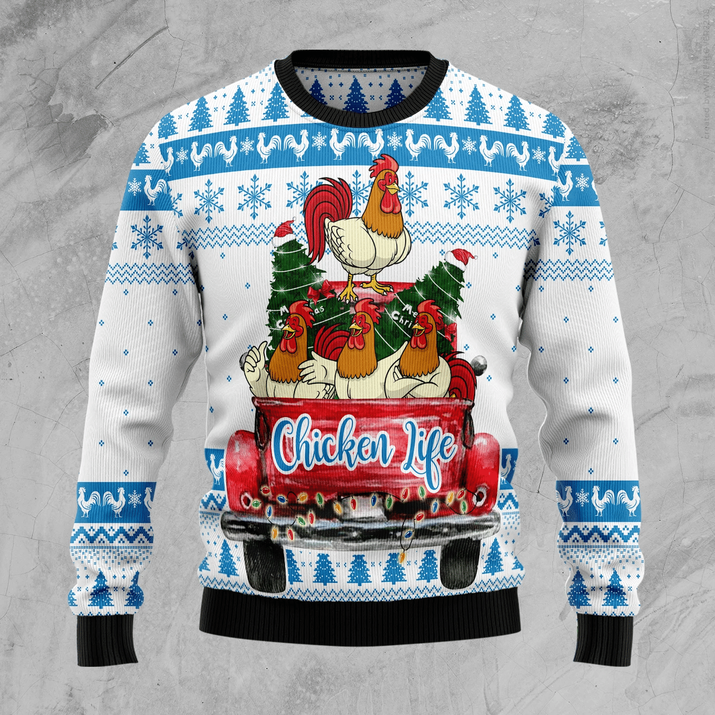 Chicken Life Christmas Ugly Sweater