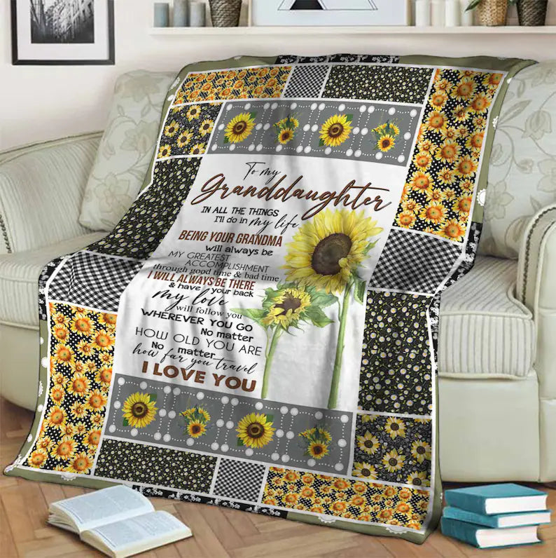 To My Granddaughter Blankets, In All The Things I’Ll Do In My Life,Gift For Granddaughter Family Home Decor Bedding Couch Sofa Soft And Comfy Cozy