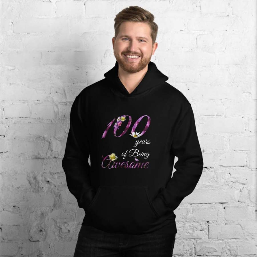 100 Year Old Shirt Awesome Floral 1919 100th Birthday Gift Sweatshirt Unisex Hoodie