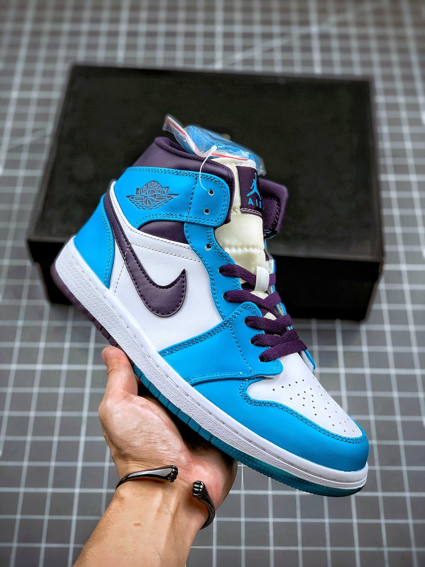 JD 1 Mid ‘Hornets’ Blue LagoonGrand PurpleWhite 5341767