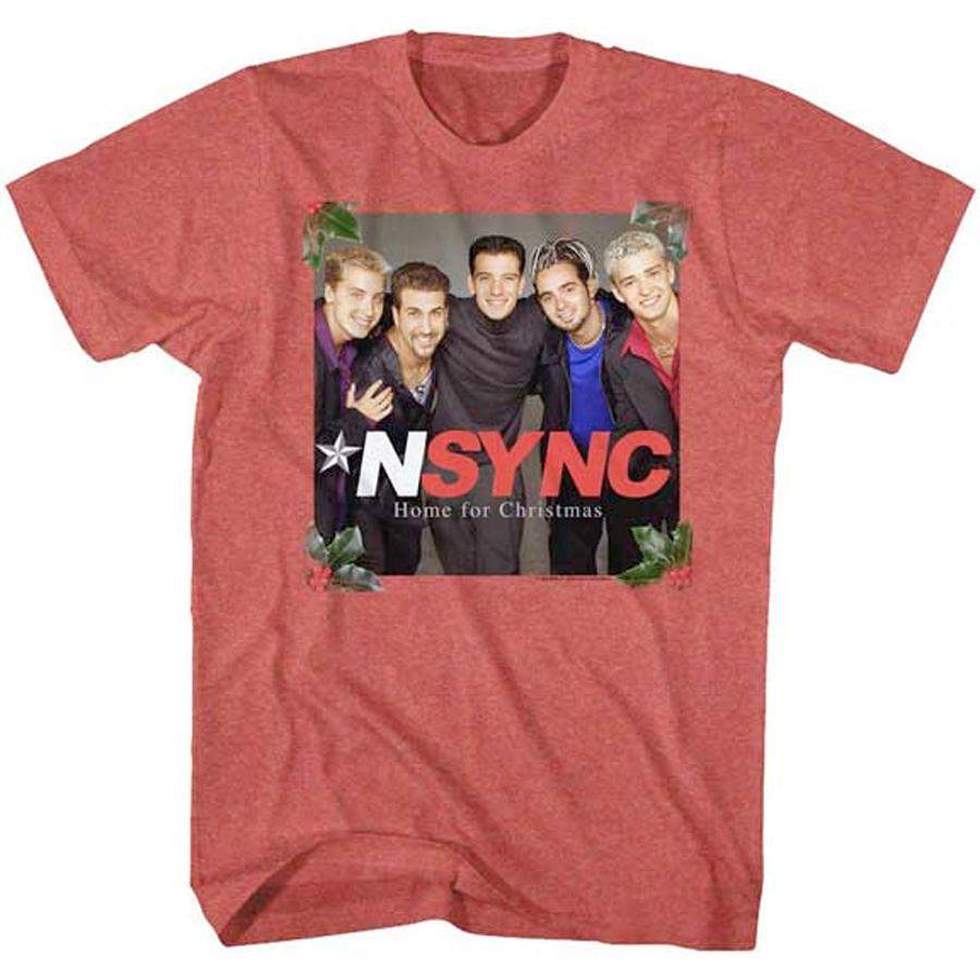 NSYNC – Home For Christmas – Red Heather t-shirt