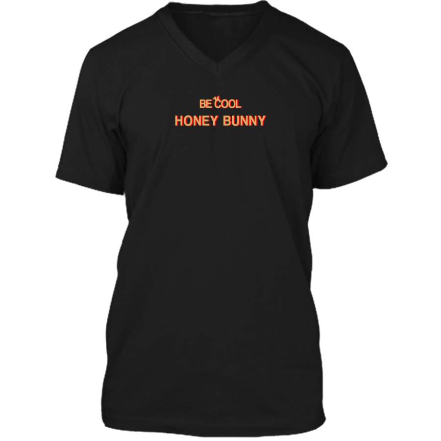 Be Cool Honey Bunny Ears Retro Easter T-Shirt Mens Printed V-Neck T