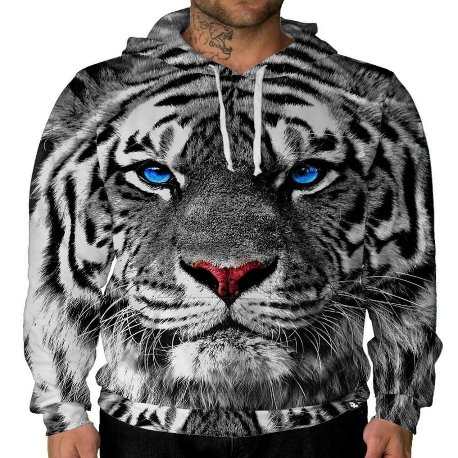 White Tiger Pullover Women Hoodie