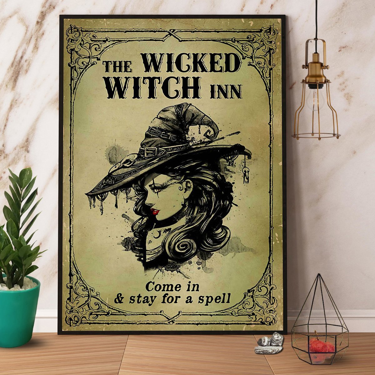 Witch The Wicked Witch Inn Come In & Stay For A Spell Halloween Gift Paper Poster No Frame  Matte Canvas Wall Decor