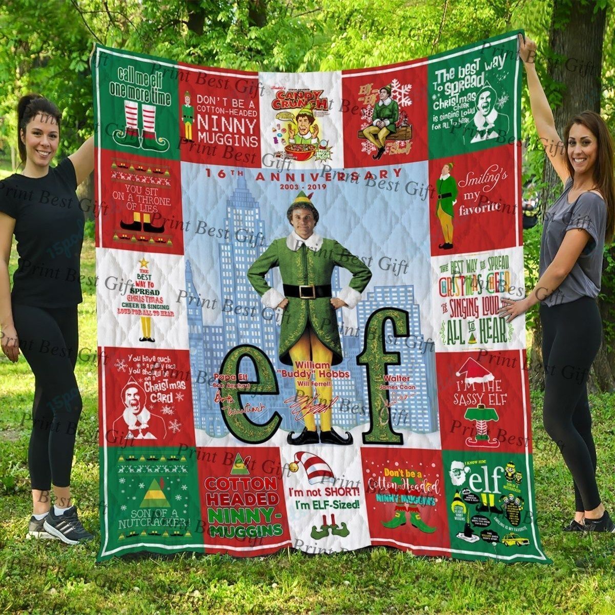 Elf Christmas Poster Quilt