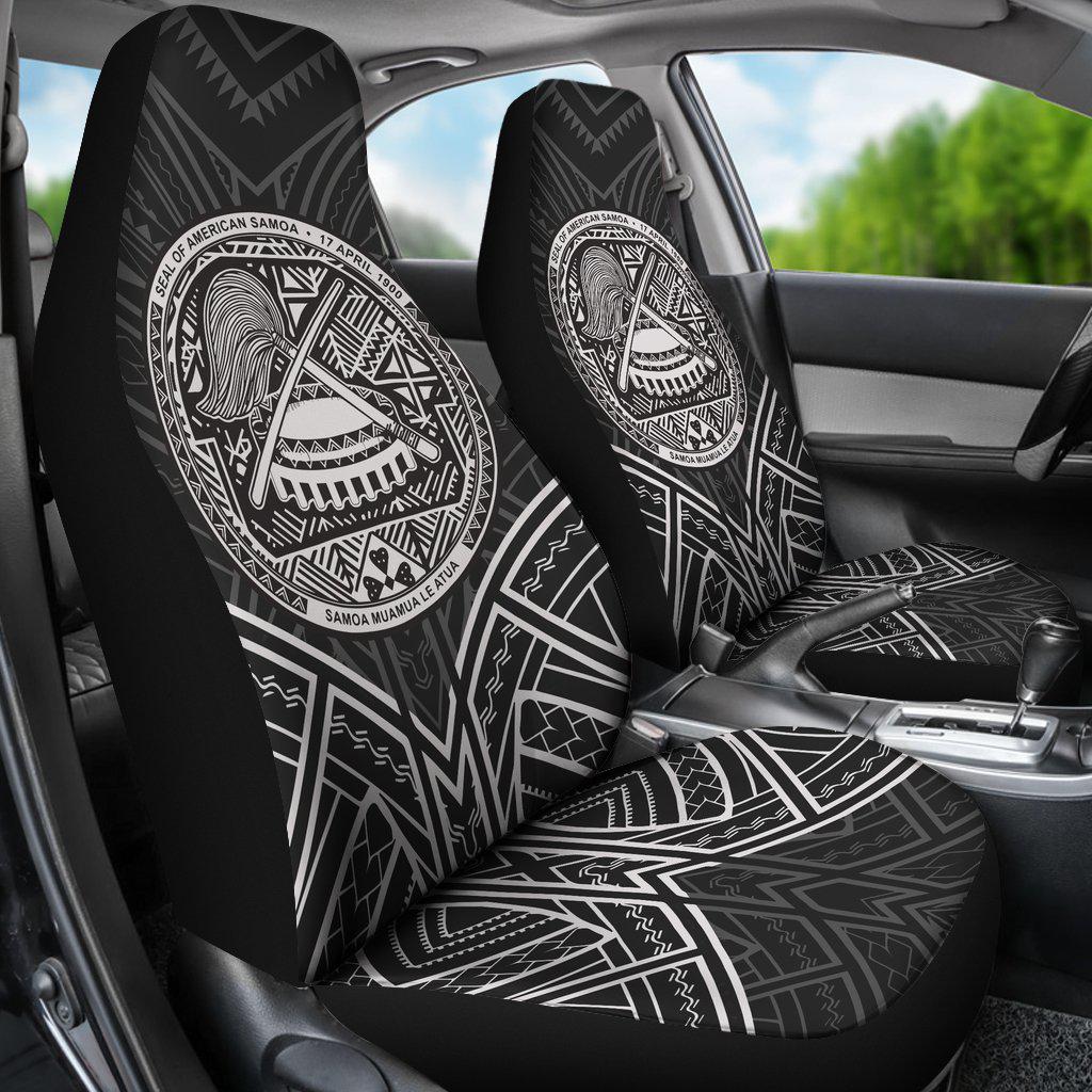 American Samoa Polynesian Pattern Black Color Car Seat Covers