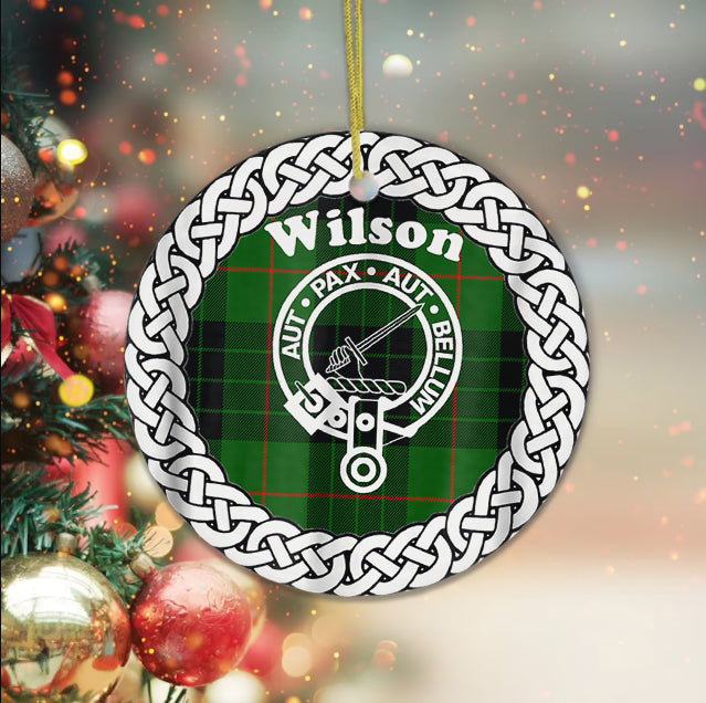 Wilson Surname Last Name Tartan Crest Plaid Ornament Gift. Christmas Tree Ornament Tartan Ornament Great Christmas Ornaments Gift