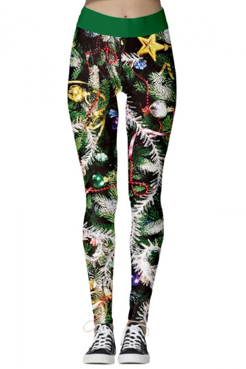 Ugly Christmas Tree Leggings Green