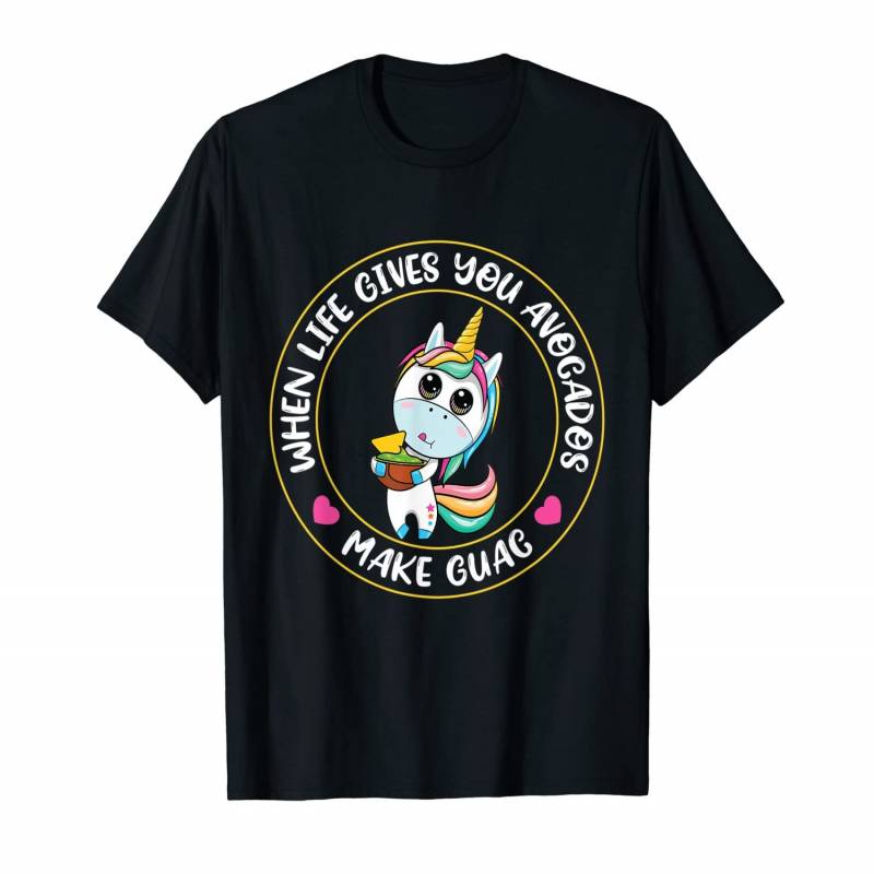 When Life Gives You Avocados Make Guac Cute Unicorn Vegan T-shirt