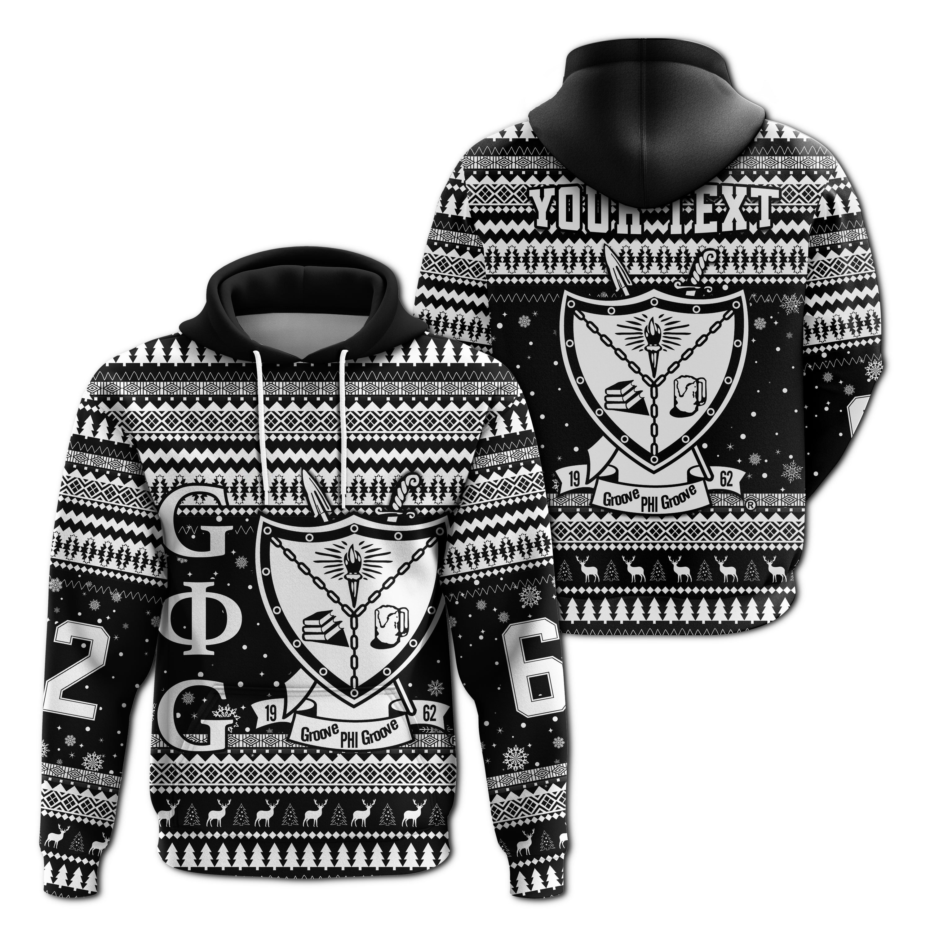 (Custom Personalised) Groove Phi Groove Christmas Hoodie African Pattern Lt13