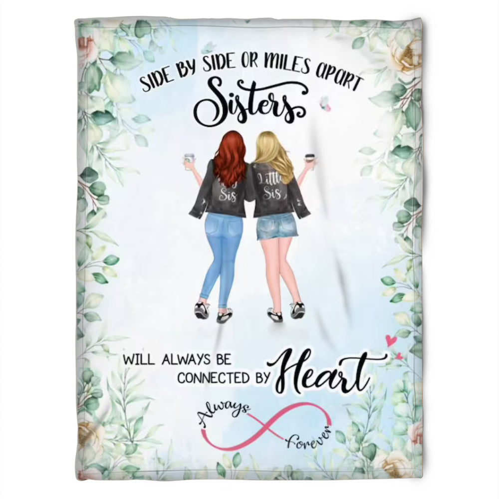 To My Friend Fleece Blanket We Will Always Be Connected By Heart Side By Side Or Miles Apart, Gift For Sister, Gift For Friend, Home Decor Bedding Couch Sofa Soft And Comfy