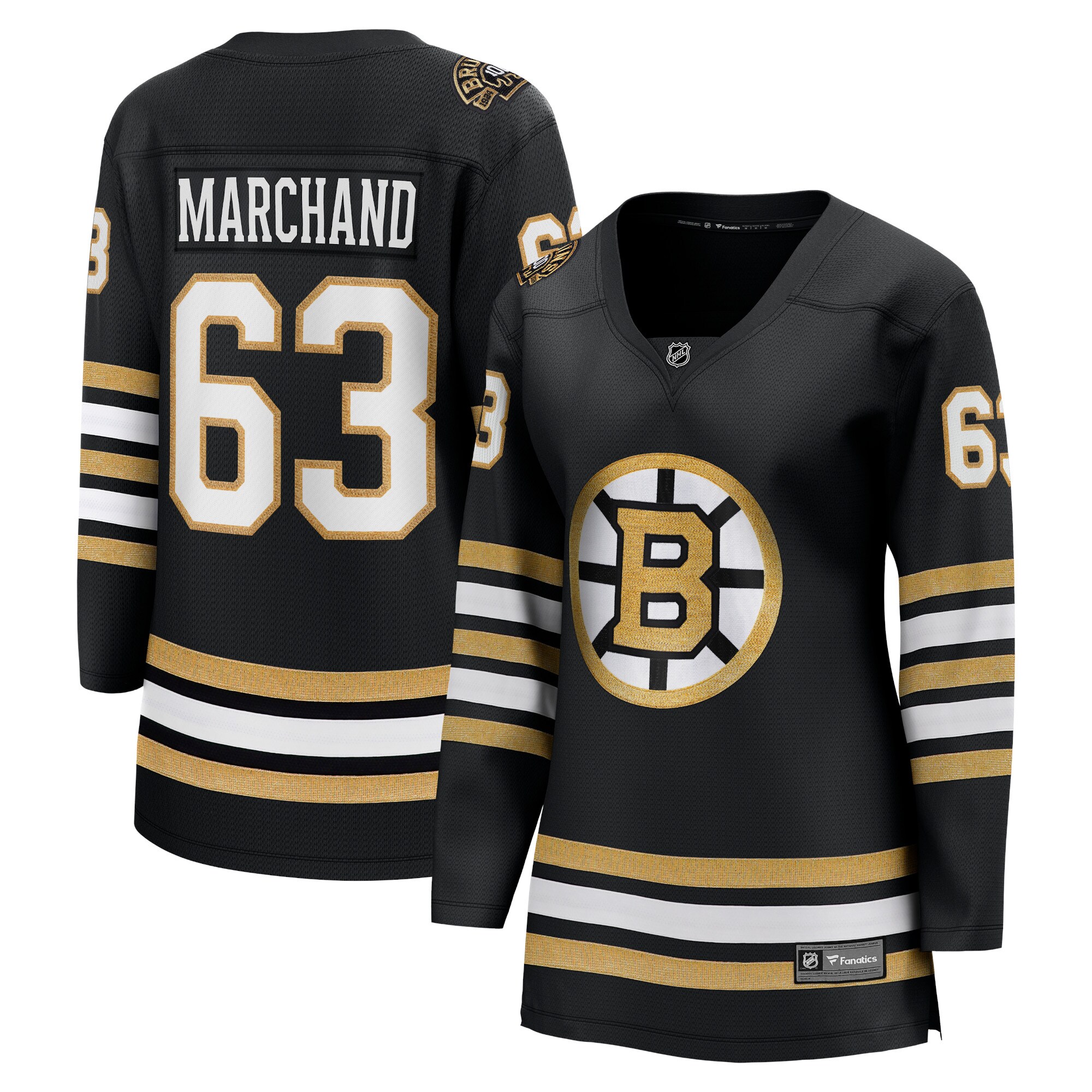 Women's Boston Bruins Brad Marchand Black 100th Anniversary Premier Breakaway Player Jersey